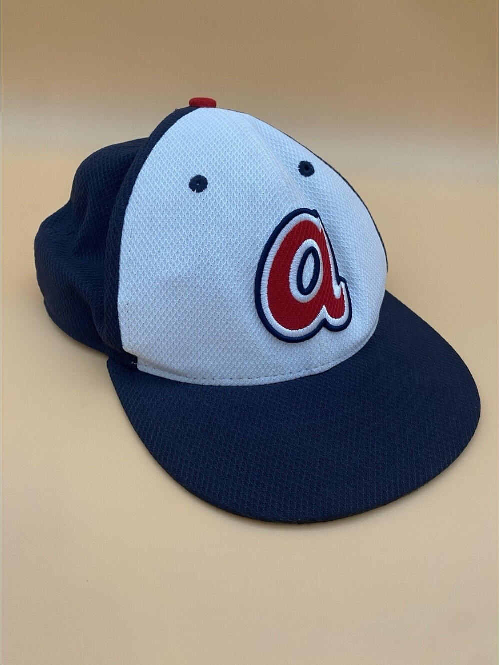 New Era 59Fifty MLB Atlanta Braves Size 6 7/8 Navy & White Fitted Hat - 'a'